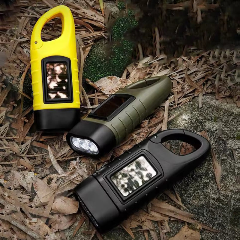 Lampe torche solaire à dynamo LED rechargeable - vue produit