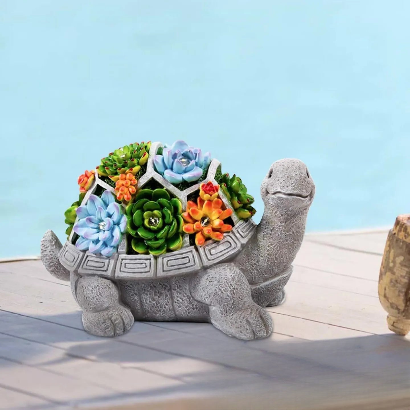 Tortue Solaire Jardin Décoration LED Lumineuse Extérieur