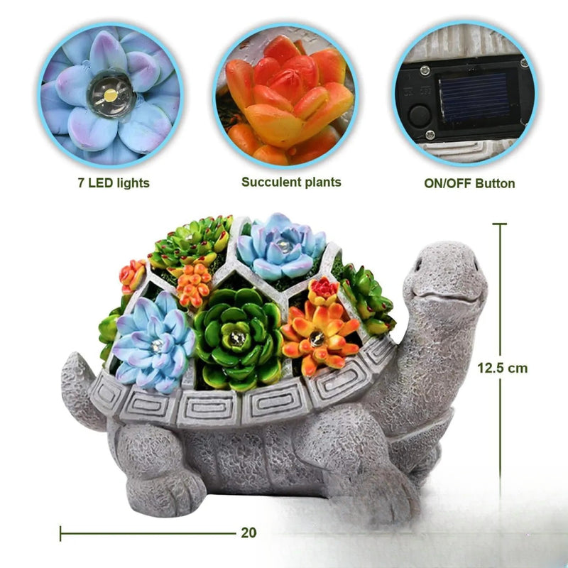 Tortue Solaire Jardin Décoration LED Lumineuse Extérieur