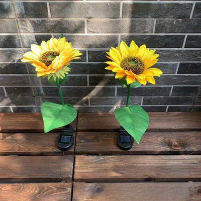 Fleur Solaire Tournesol Lumineux Décoration Jardin – éclairage LED allumé de nuit