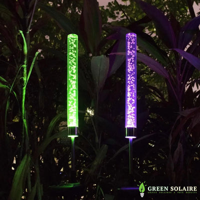 Tube LED Bulle Décoration Solaire pour Jardin - LOT DE 2