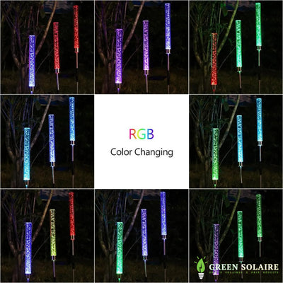 Tube LED Bulle Décoration Solaire pour Jardin - LOT DE 2