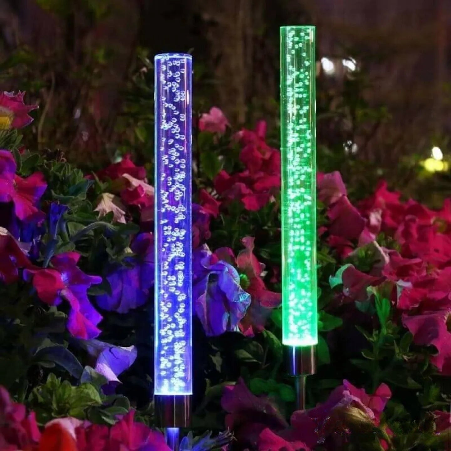 Tube LED Bulle Solaire Décoration Jardin Lot de 2