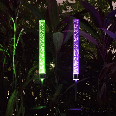 Tube LED Bulle Solaire Décoration Jardin Lot de 2 – recharge solaire autonome, sans fil