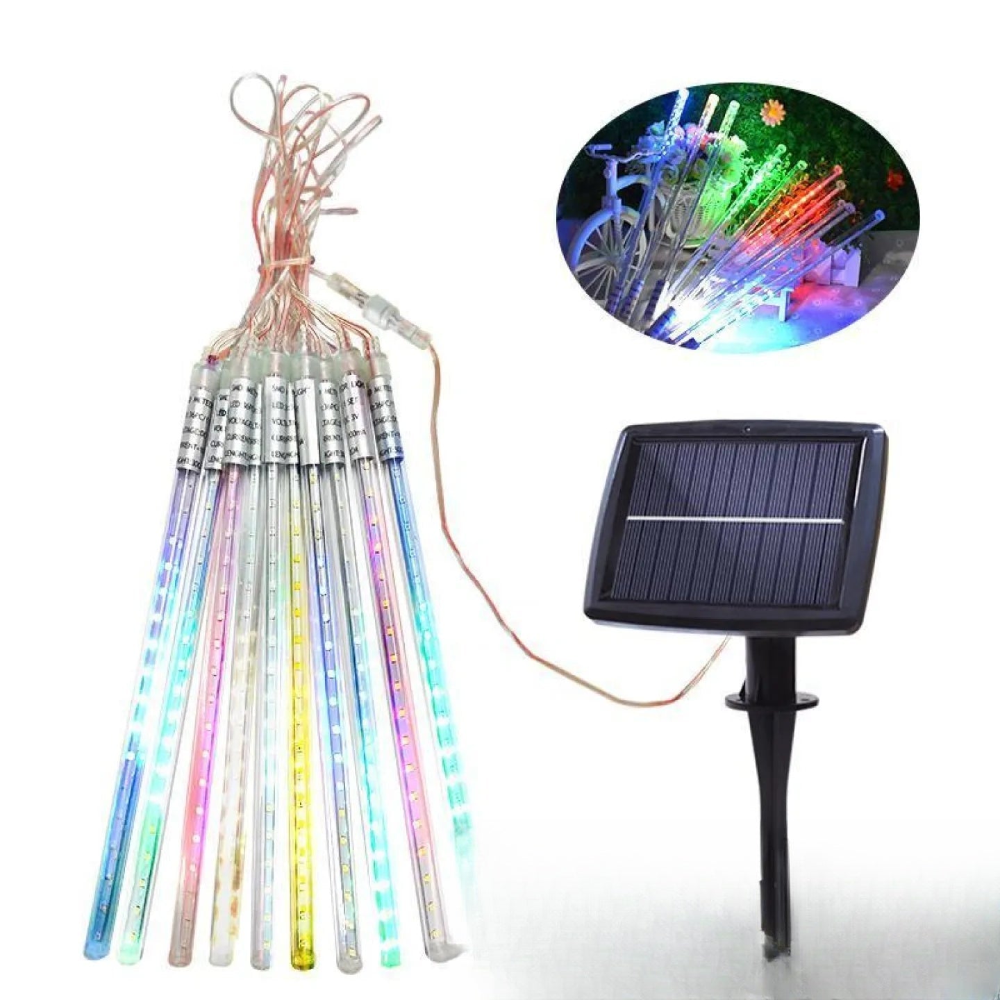 Tube LED Solaire Multicolore Décoration Lumineuse Jardin