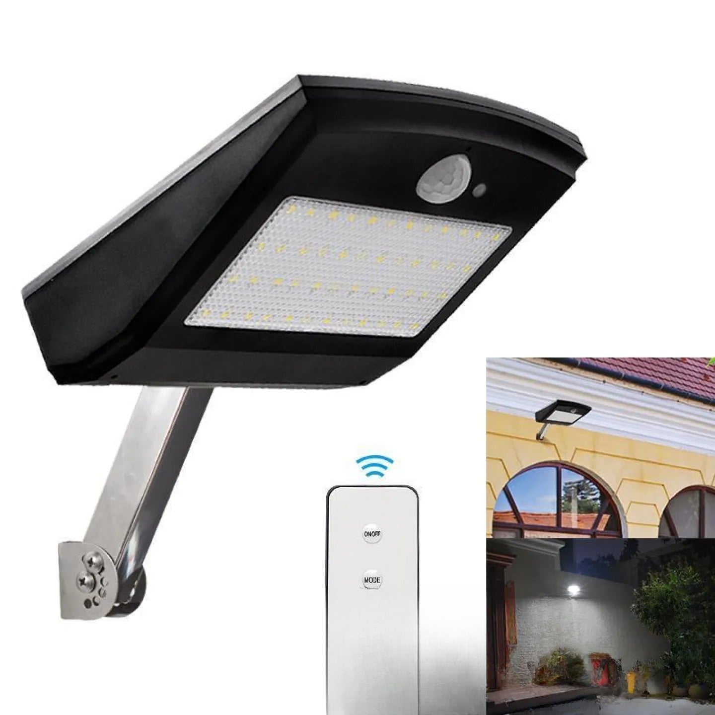 Applique solaire murale LED 900lm avec télécommande - vue produit