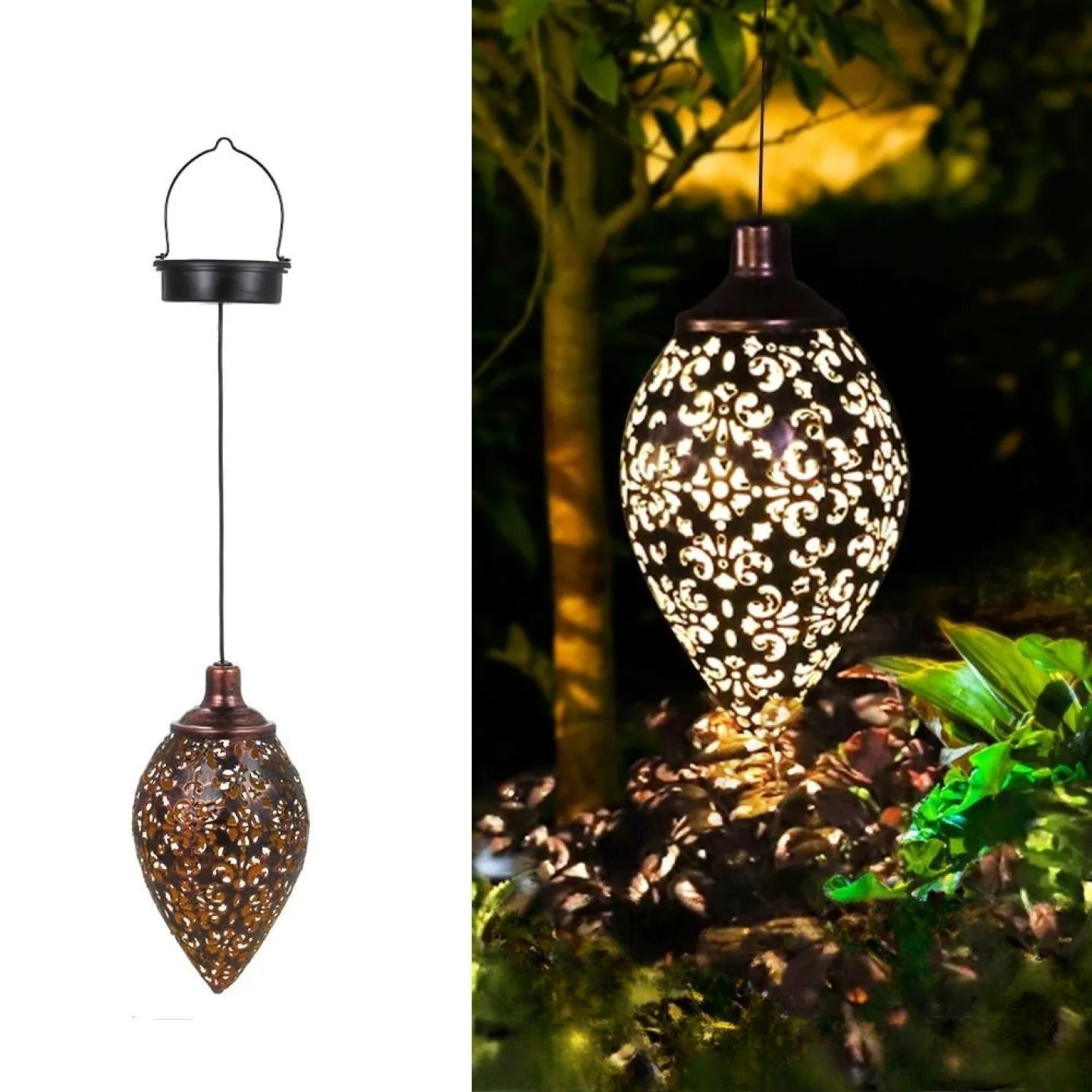 Lanterne solaire vintage à suspendre LED jardin extérieur